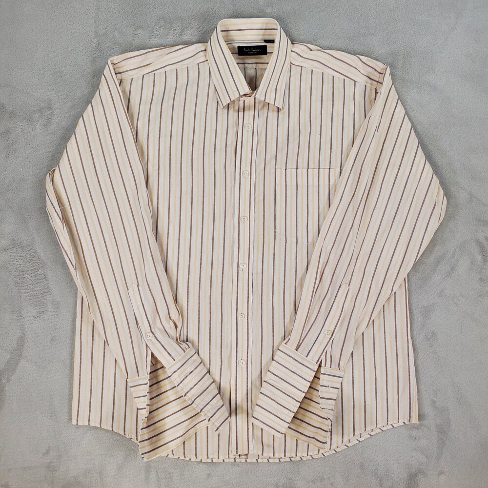 Paul Smith Dress Shirt Mens 17 42 Classic Fit Striped Button Down French Cuff